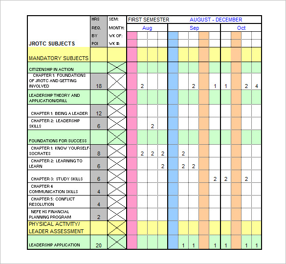 Annual Training Plan Template Excel printable schedule template