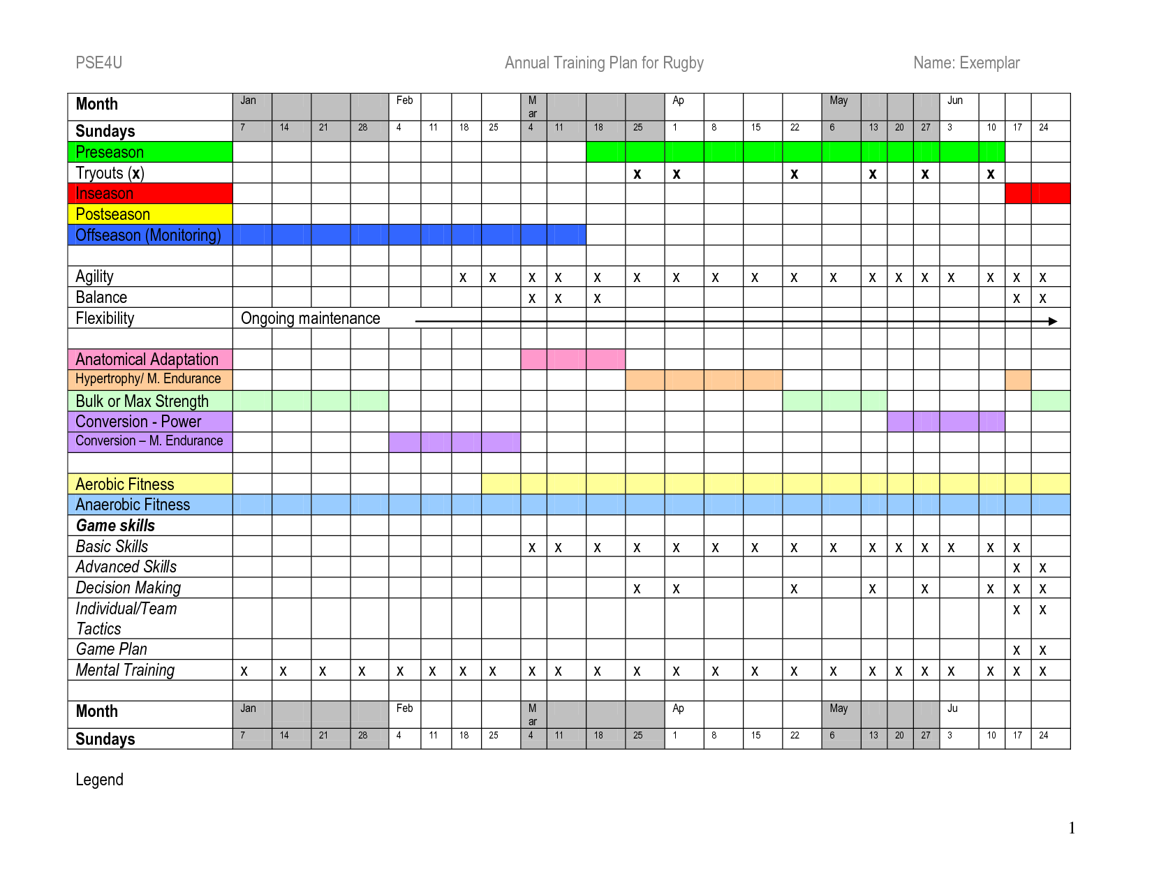 Annual Training Plan Template Excel Printable Schedule Template