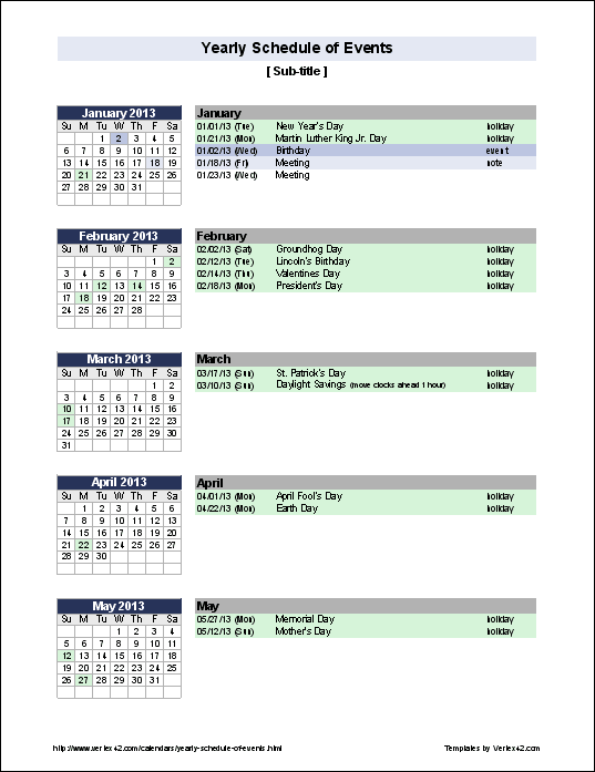 Quarterly Meeting Schedule Template | printable schedule template