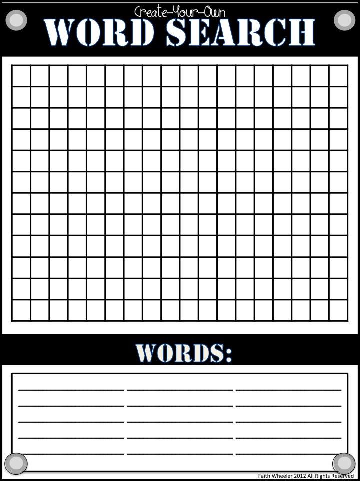 Find A Word Template Free