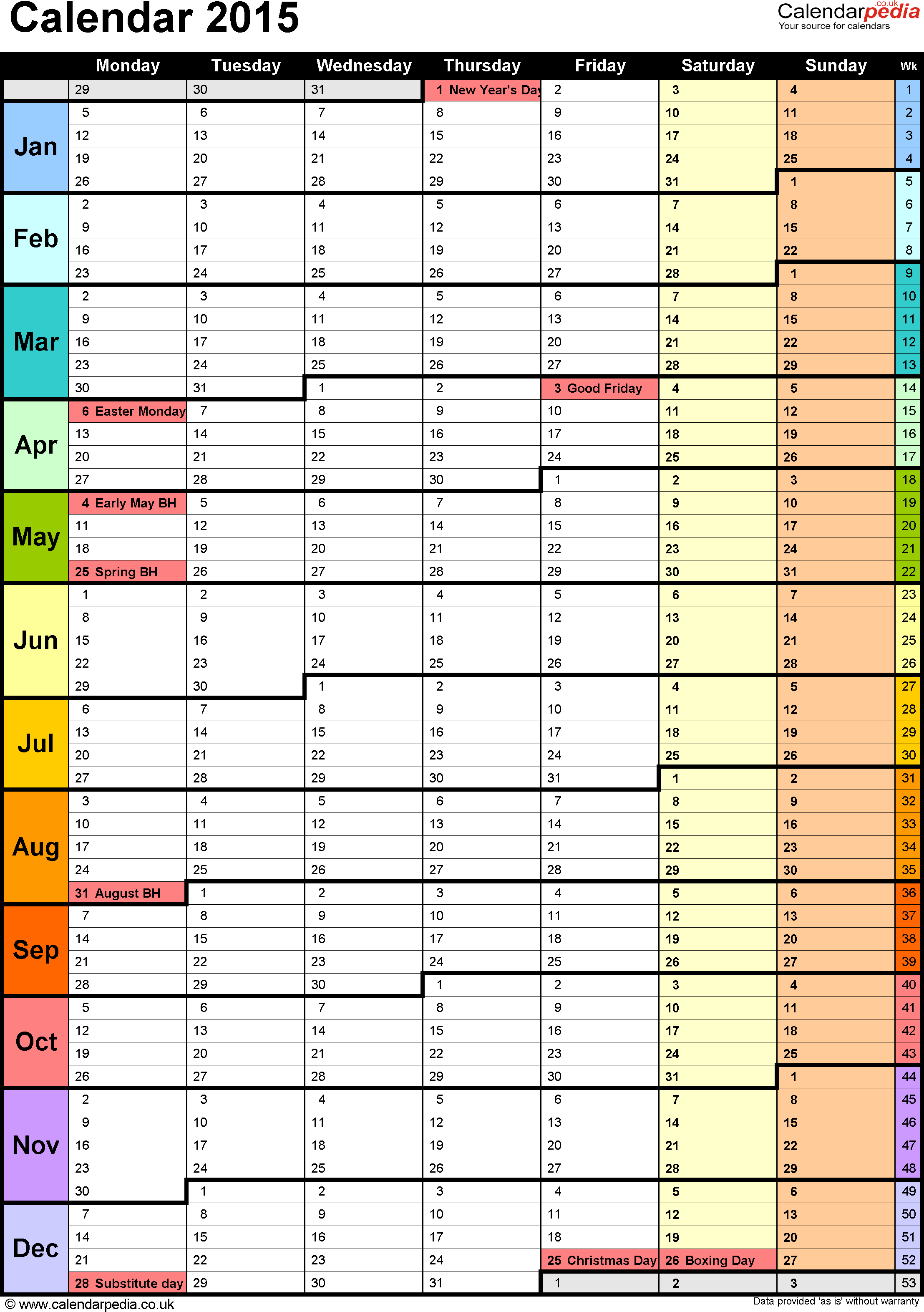 Free Printable Yearly Schedule Template