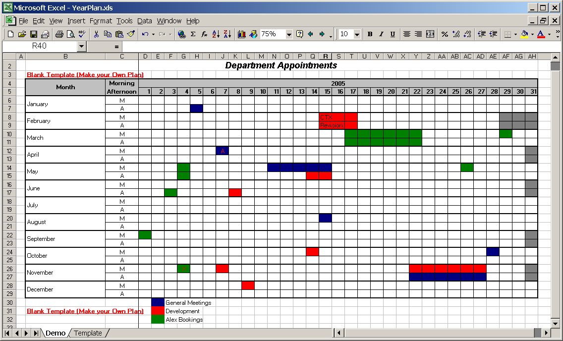 Yearly Schedule Template Excel Printable Schedule Template