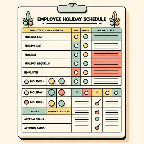Employee Holiday Schedule Template 02