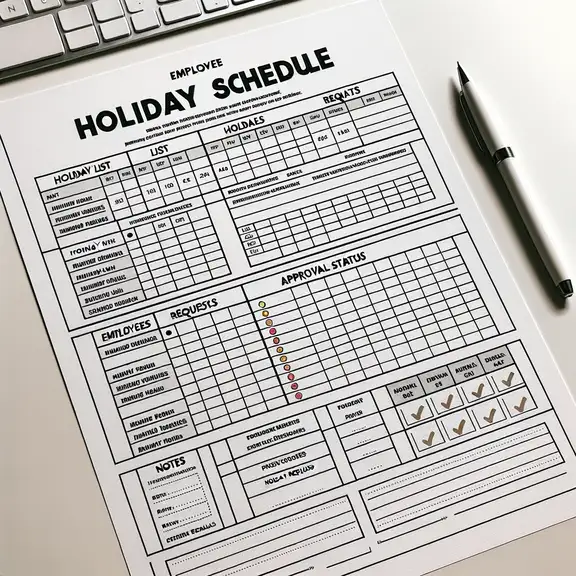Employee Holiday Schedule Template 03