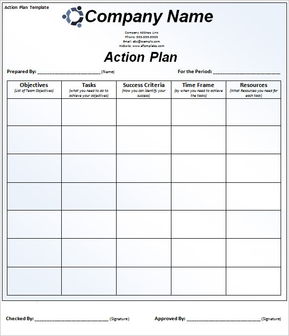 Quarterly Action Plan Template Excel