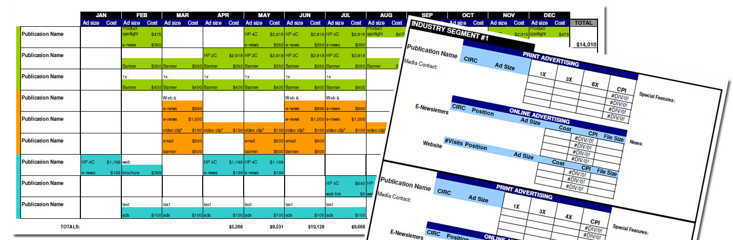 Advertising Media Plan Template for Cost Analysis and Annual 