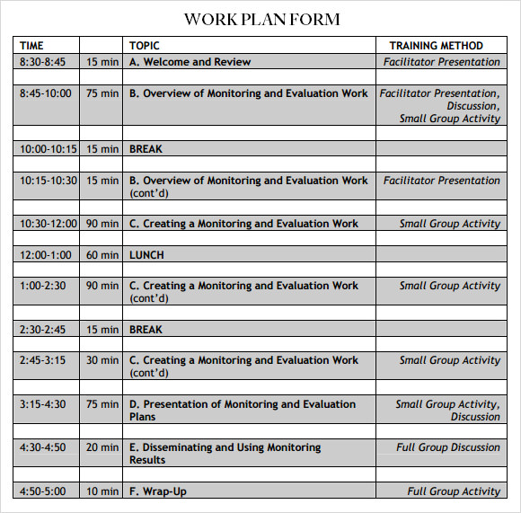 Work Plan Template 17+ Download Free Documents for Word, Excel, PDF