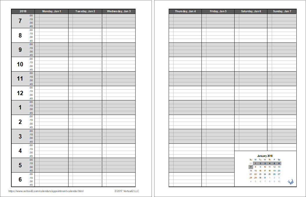 Printable Appointment Book Template PDF | Appointments, Free 