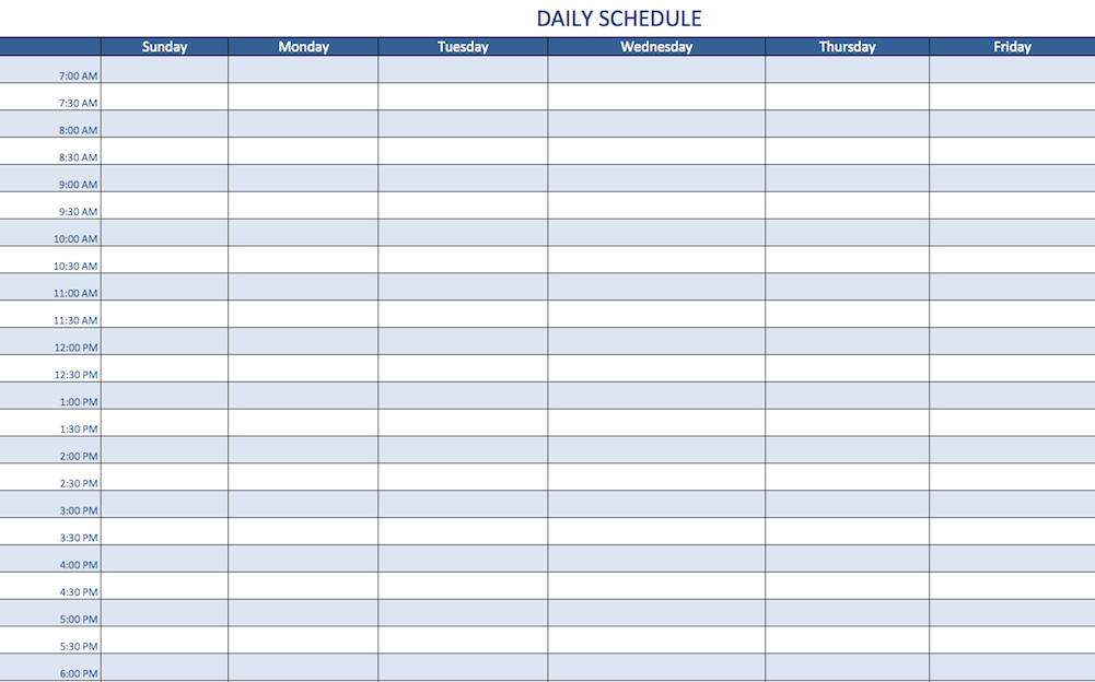 Appointment Schedule Template 15 Minute Increments