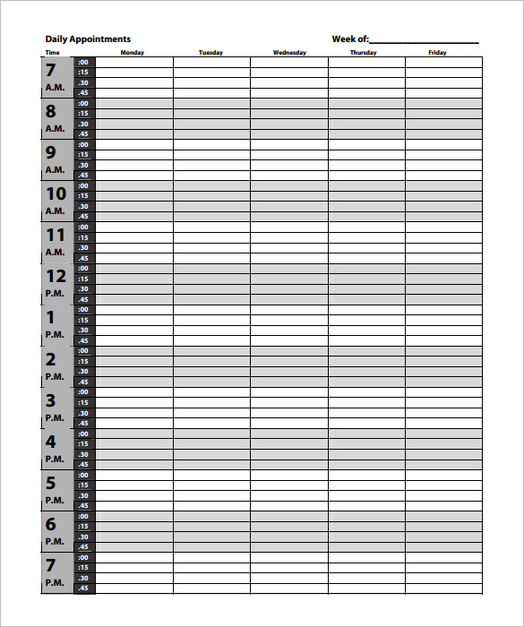 Appointment Schedule Templates 18+ Free Word, Excel, PDF Format 