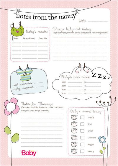 Nanny+Schedule+Template+for+Baby | To download the nanny chart as 