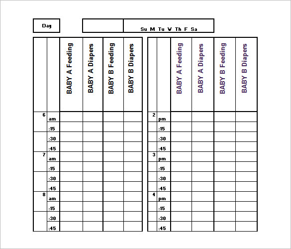 Baby Schedule Templates – 9+ Free Word, Excel, PDF Format Download 