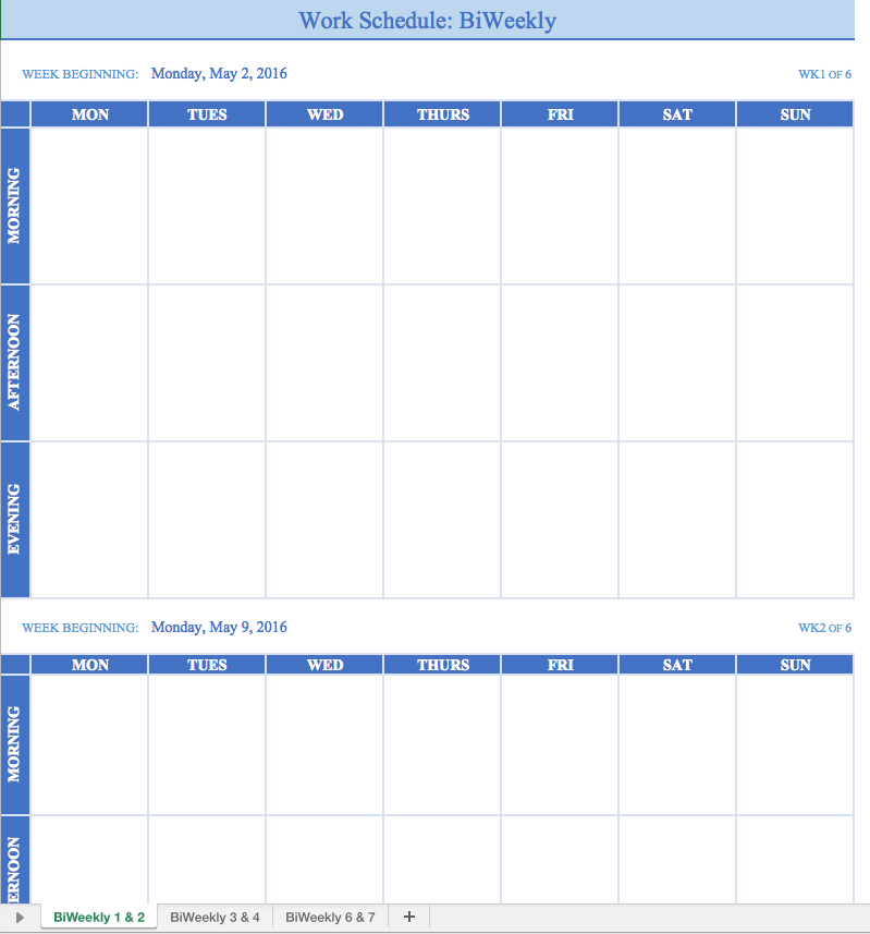 Free Weekly Schedule Templates For Excel Smartsheet