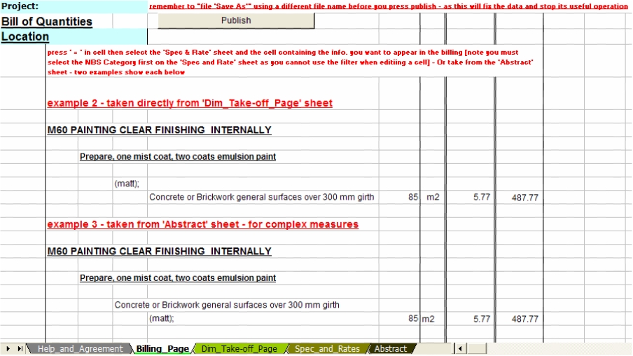 Bill Of Quantities Template - printable schedule template