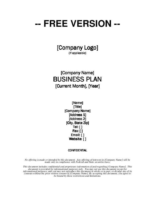 Business Plan Templates Free Download | Free Business Template