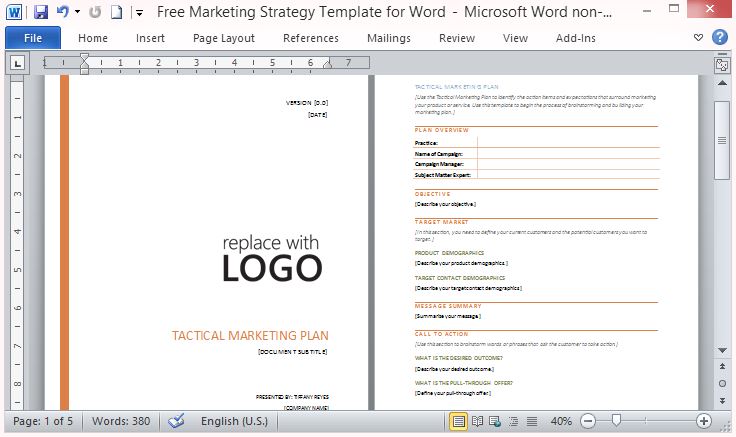 Business Marketing Templates Marketing Plan Outline Safero Adways