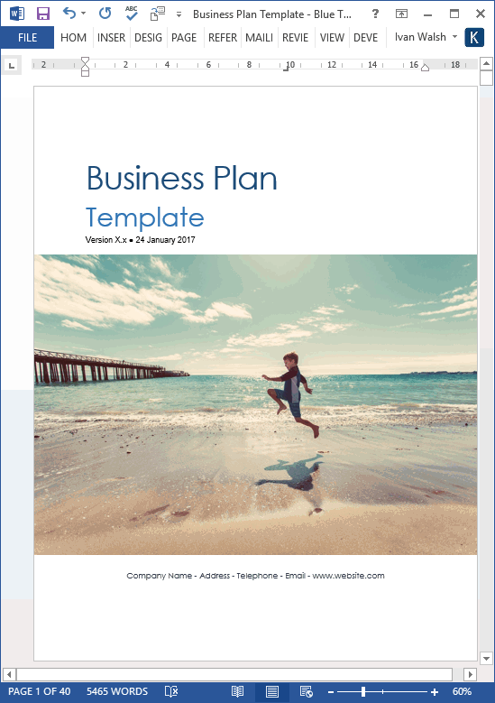 Business Plan Templates (40 Page MS Word + 10 Free Excel Spreadsheets)