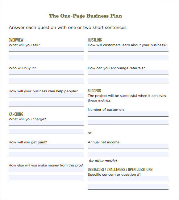 Business Plan Templates Free Download | Business form templates