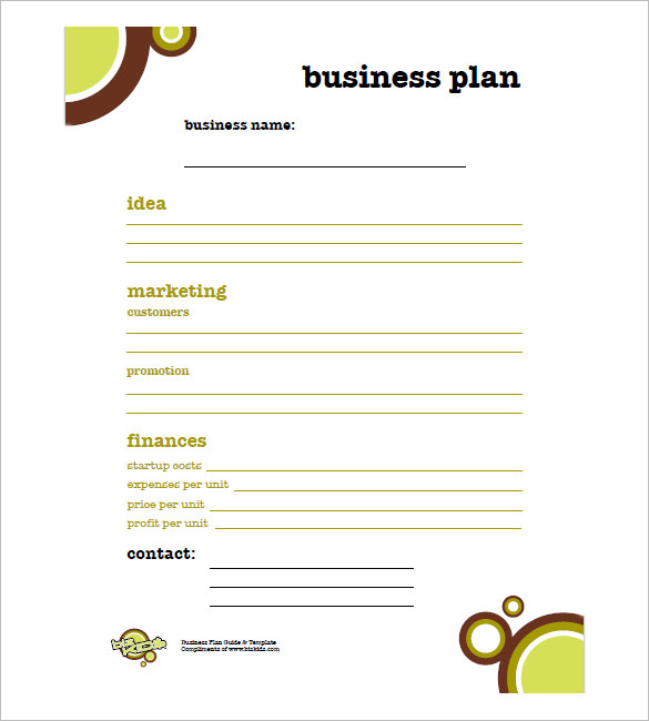 free business plan template pdf one page business plan template 4 