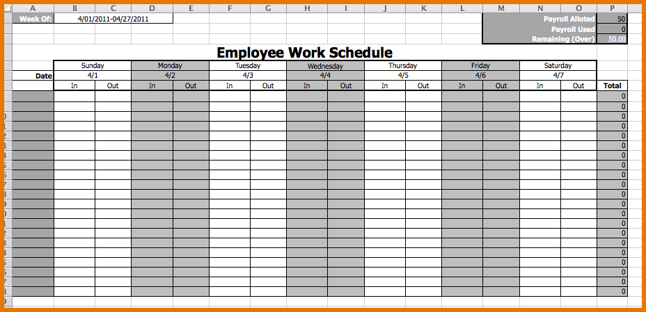 Monthly Employee Schedule Calendar Template | Blank Calendar 