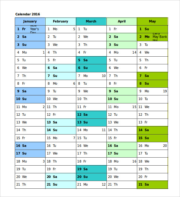 Excel Calendar Schedule Template – 15+ Free Word, Excel, PDF 