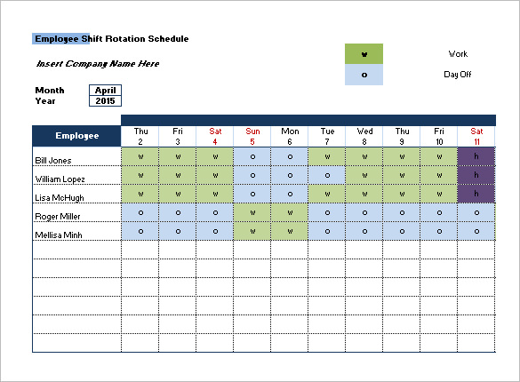 Rotating Schedule Templates 10 Free Samples, Examples Format 