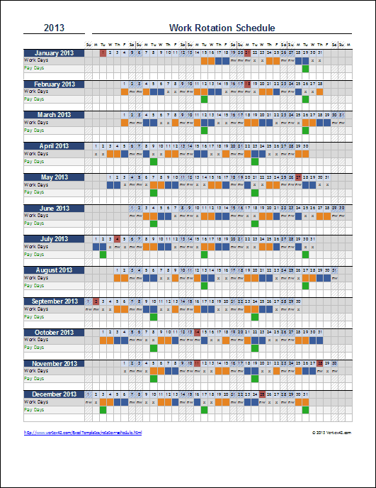 Rotating/Rotation Shift Schedule Template 17+ Free Word, Excel 