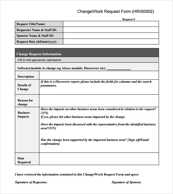 Shareware Change Request Template at Download Collection.Com