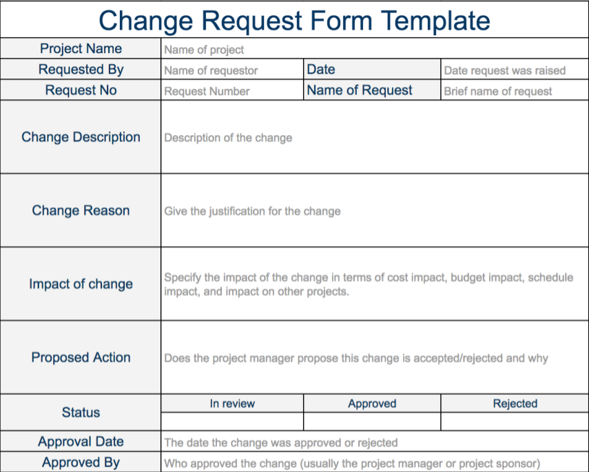 Change Request Form Templates – MS Excel/Word – Software Testing