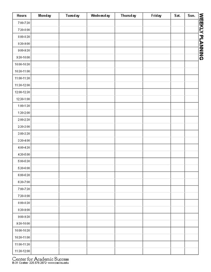 Time Schedule Template