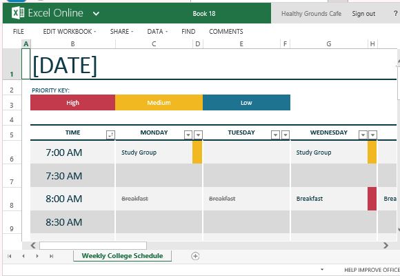 To Easily Create Class Schedules Using Excel