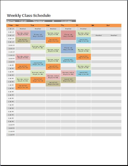 Class Timetable Template. Barbie Weekly Schedule Template Free 