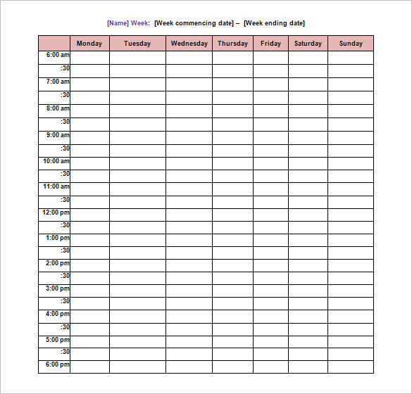 School Schedule Template 13+ Free Word, Excel, PDF Format 