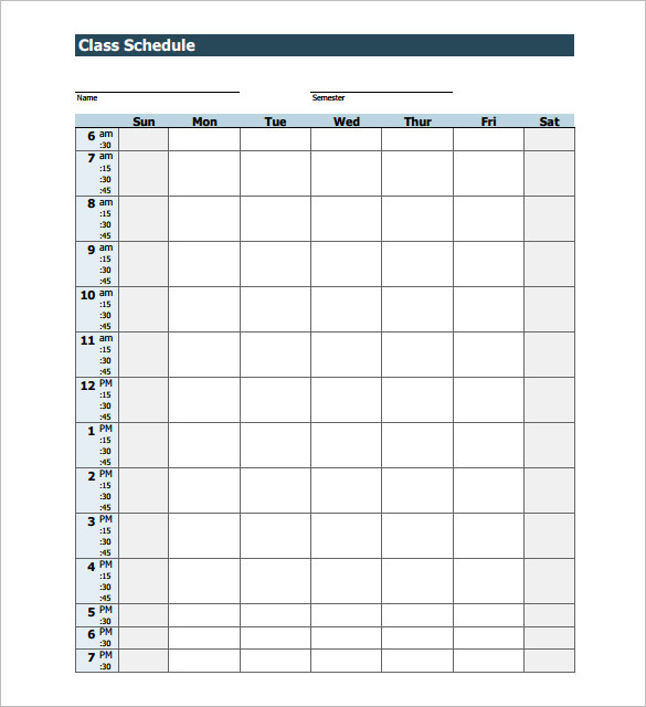 Class Schedule Template – 8+ Free Sample, Example Format Download 