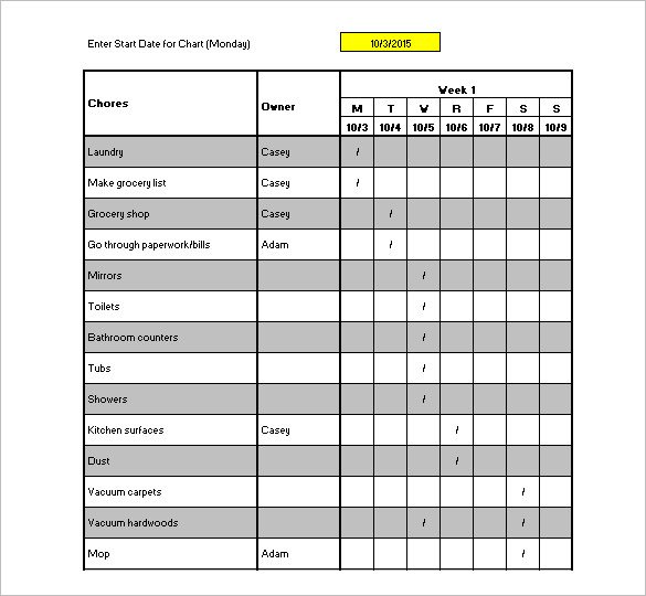 Cleaning Schedule Template 30 Free Word Excel Pdf Documents 