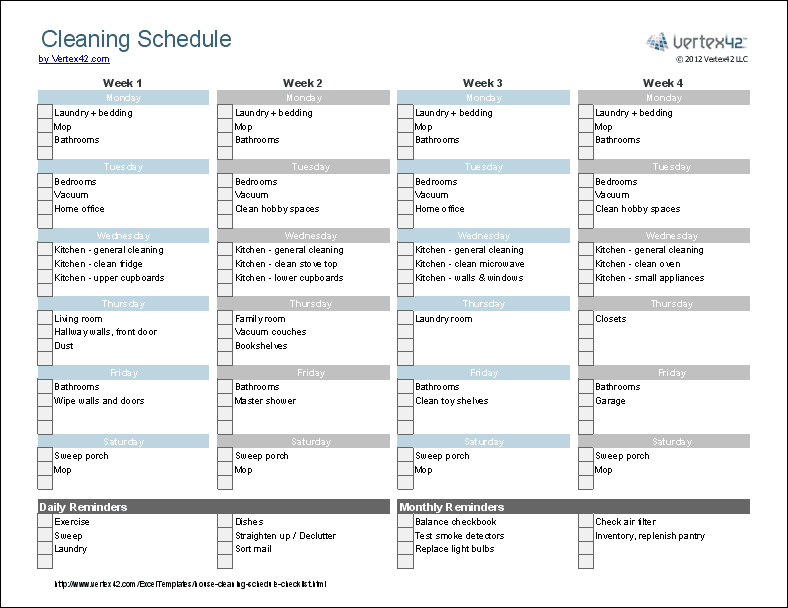 35 Cleaning Schedule Template For Care Homes, [Cleaning 