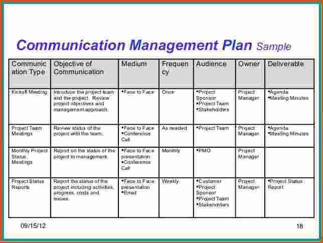 Project Team Communication Plan Template Planning Engineer