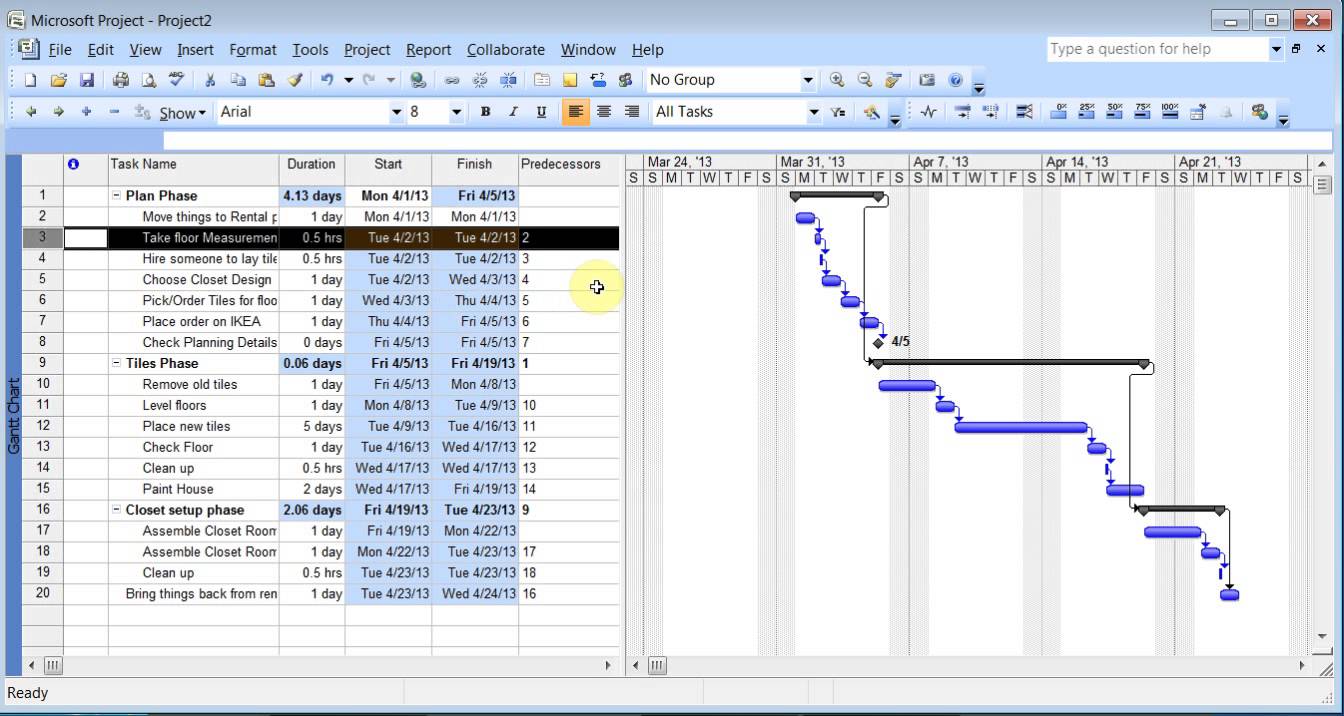 Microsoft Project 2007 Pt 1 (Tasks) YouTube