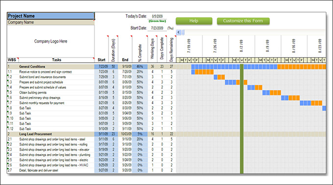 Construction Schedule Templates 13+ Free Word, Excel, PDF Format 