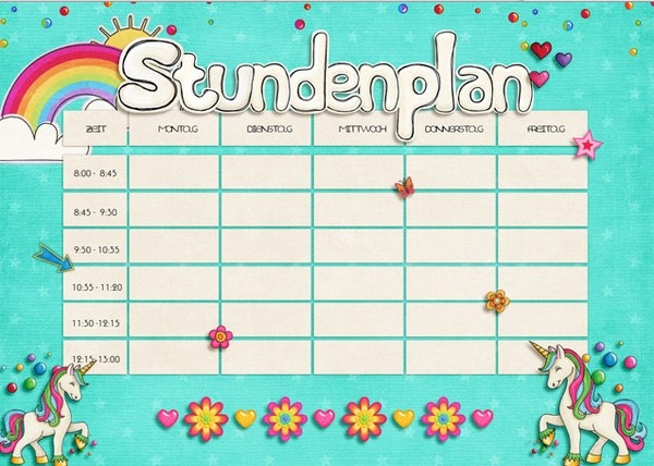 Cute Class Schedule Template | listmachinepro.com