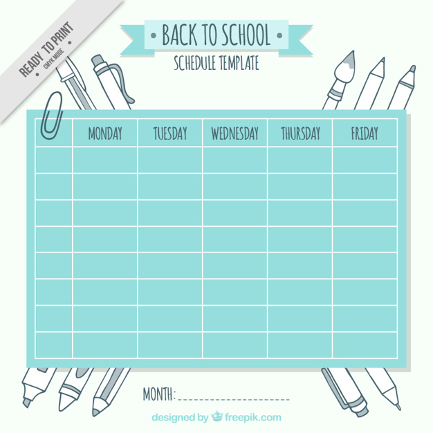 Cute Class Schedule Template Printable Schedule Template