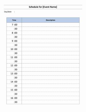 Daily Event Schedule | Open Office Templates