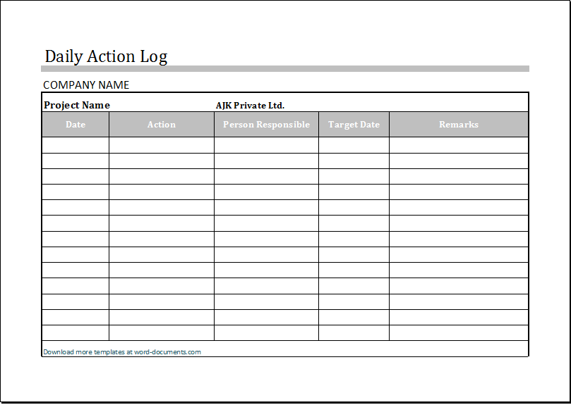 Daily Log Template. Canadian Small Business Owners Here Daily 
