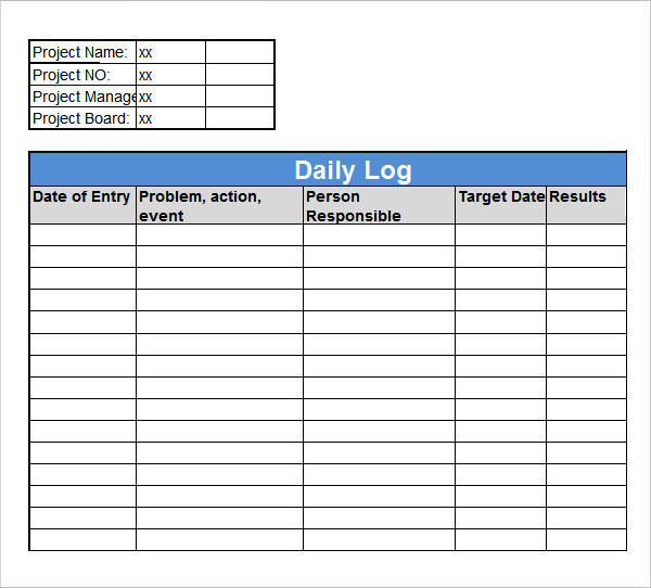 daily log sheet template Londa.britishcollege.co