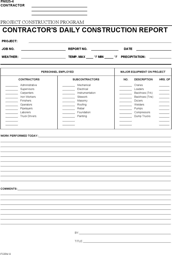 Download Construction Daily Work Log Template for Free TidyForm