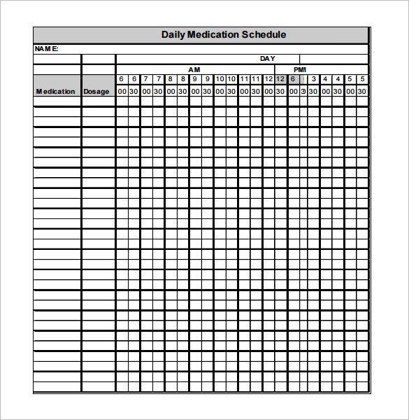Home Medication Chart Template Free Daily Medication Schedule 
