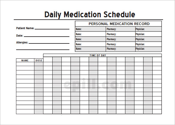 Medication Schedule Template 14+ Free Word, Excel, PDF, Format 