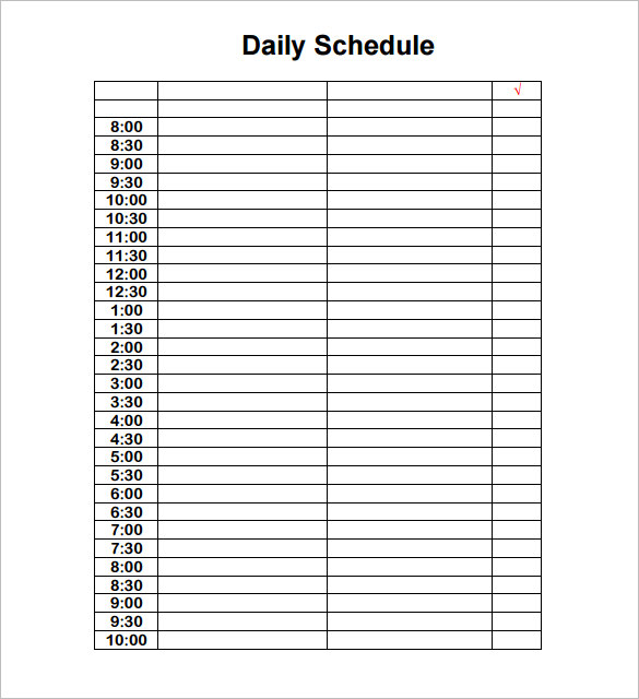 Daily Schedule Template 34+ Free Word, Excel, PDF Documents 