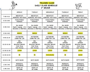 Daily Class Schedule Template (EDITABLE) by DeAnna Sherred | TpT
