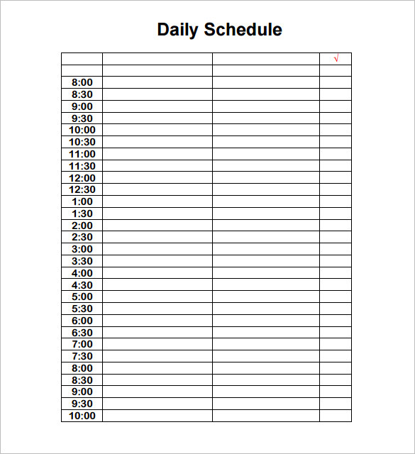 daily schedule template daily schedule template 34 free word excel 